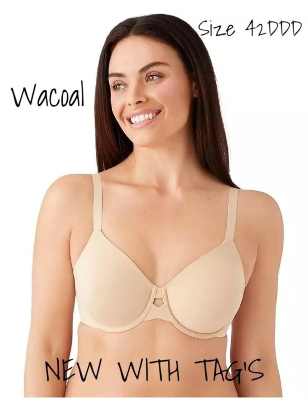 Wacoal Seamless Bra Smooth Contour Sand Women's Size 42DDD Brand New with Tag